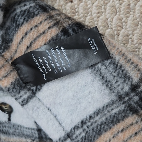 Ever New Melbourne Country Check Brown and Beige Plaid Shacket Jacket Size 2 - Picture 11 of 12